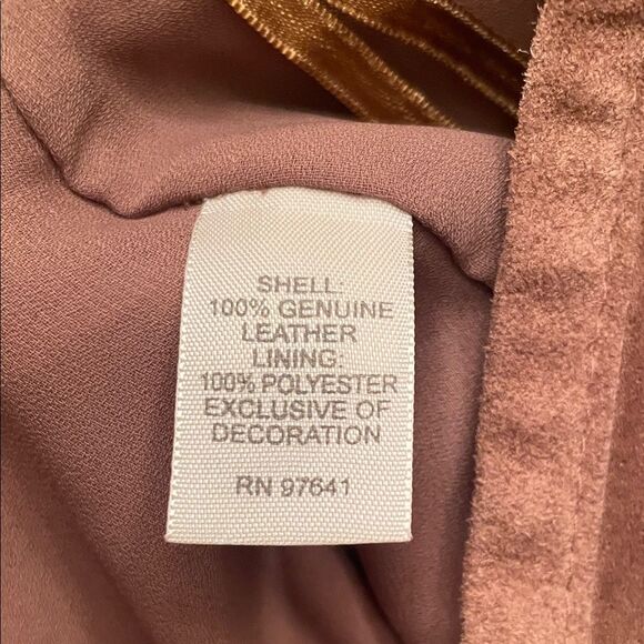 J. Jill Brown A-Line Leather Skirt with Floral Embroidery - Picture 9 of 9